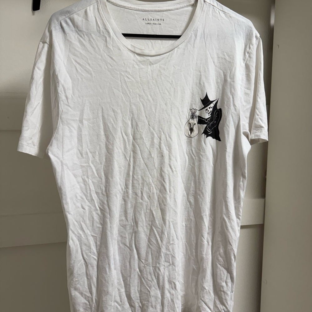 All Saints White Graphic T-Shirt for Men